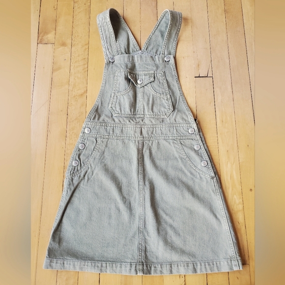 Alexa Chung for AG Khaki Overall Mini Dress Sz XS - Picture 2 of 6
